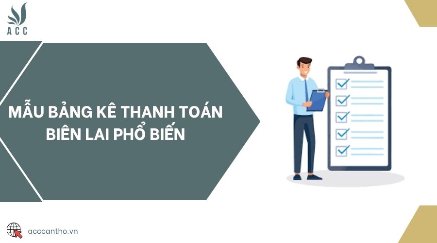 Mẫu bảng kê thanh toán biên lai phổ biến