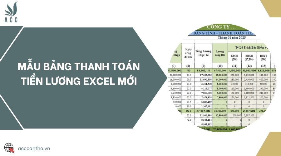Mẫu bảng thanh toán tiền lương Excel mới