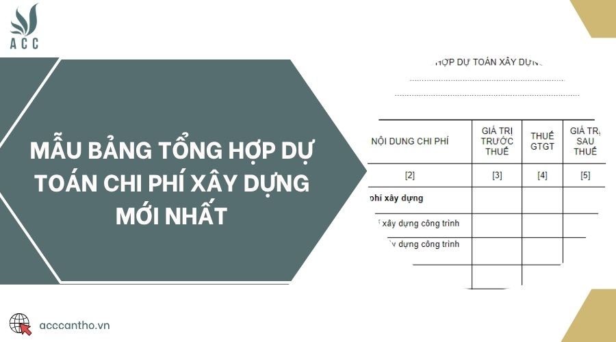 Mẫu bảng tổng hợp dự toán chi phí fv88 vn mới nhất