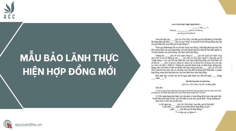 Mẫu bảo lãnh thực hiện hợp đồng mới