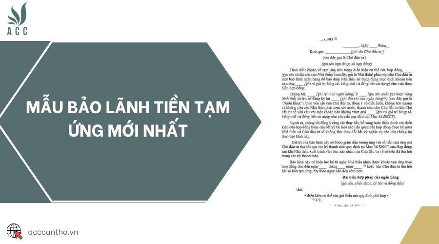 Mẫu bảo lãnh tiền tạm ứng mới nhất