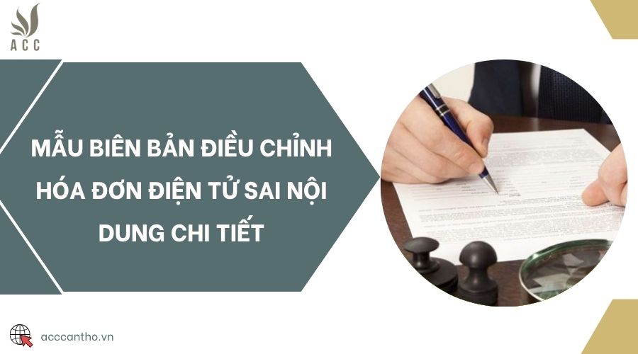 Mẫu biên bản điều chỉnh hóa đơn điện tử sai nội dung chi tiết