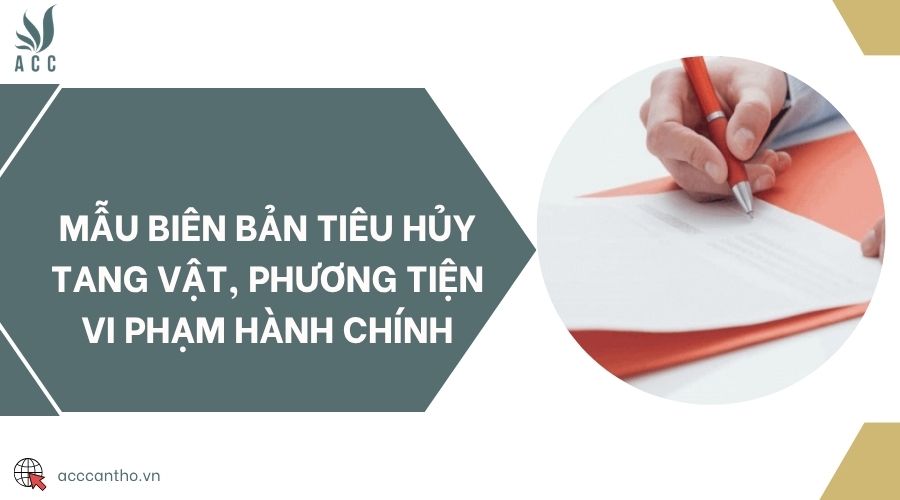 Mẫu biên bản tiêu hủy tang vật, phương tiện vi phạm hành chính