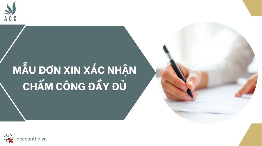 Mẫu đơn xin xác nhận chấm công đầy đủ