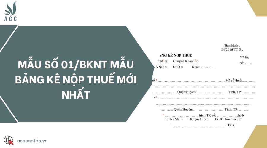 Mẫu số 01/BKNT mẫu bảng kê nộp thuế mới nhất