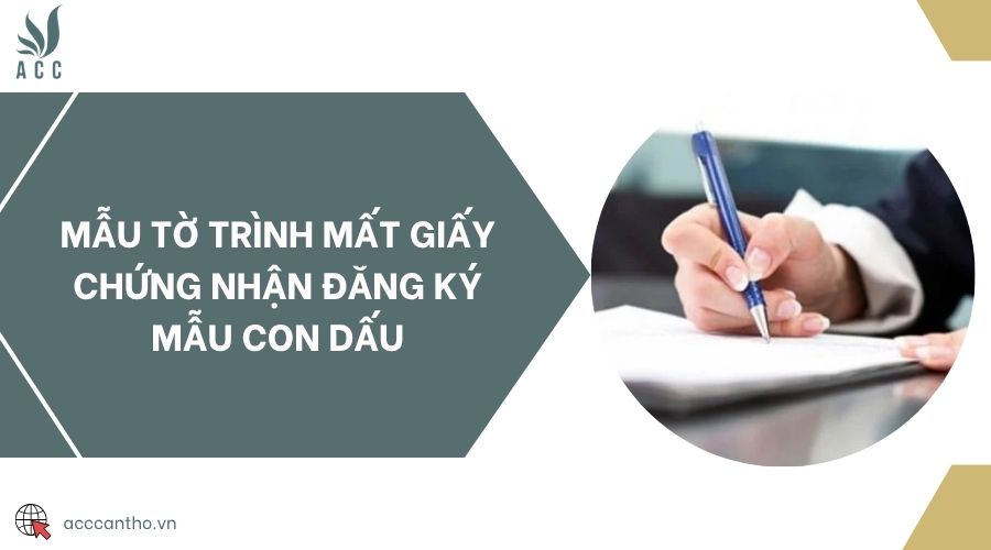 Mẫu tờ trình mất giấy chứng nhận đăng ký mẫu con dấu