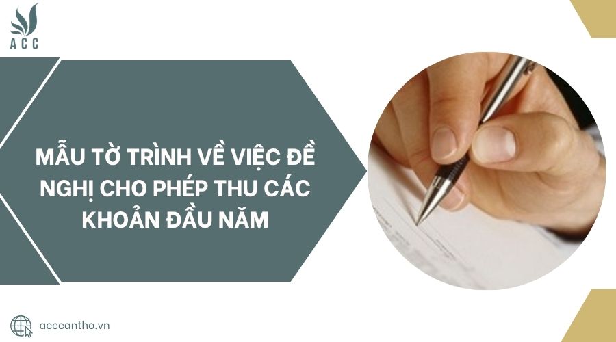 Mẫu tờ trình về việc đề nghị cho phép thu các khoản đầu năm
